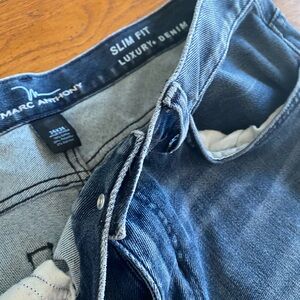 Marc Anthony Men's Slim Straight Dark Blue Jeans
